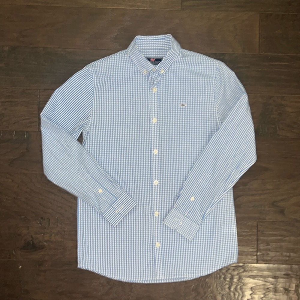 Vineyard Vines, boys large (16) long sleeve button down, blue bay